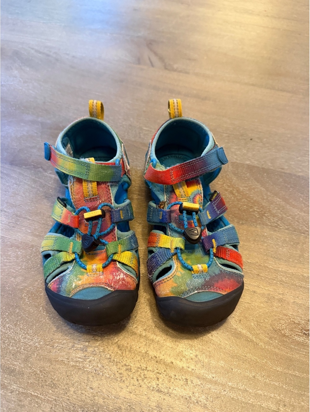 Keen Closed Toe Hiking Sandals Water Shoes Kids Rainbow Tie Dye Size 1